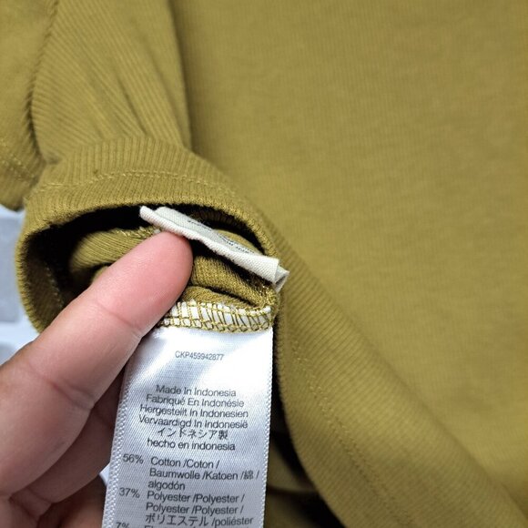 Madewell Womens Ribbed Henley High-Crop Tee Mustard‎ color Size Large - Picture 9 of 9